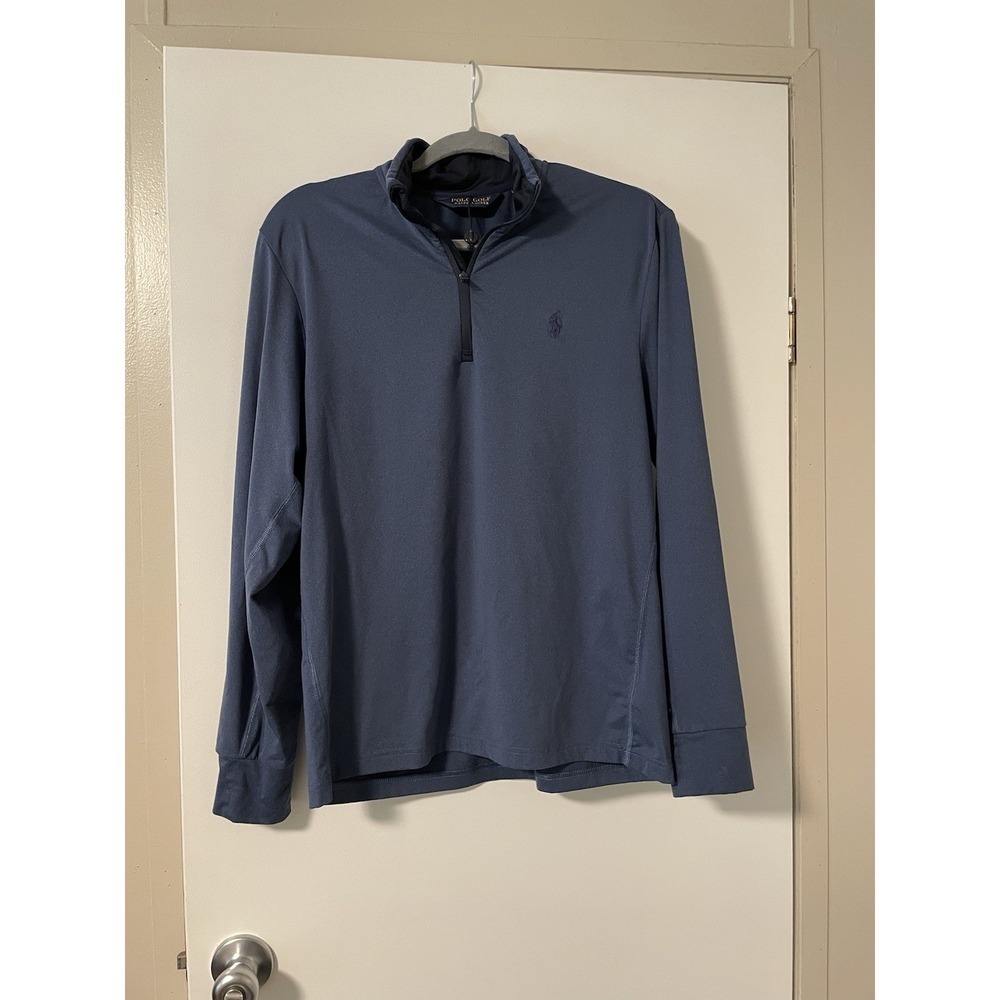Polo Ralph Lauren Golf Quarter Zip Long Sleeves Shirt, Navy, Men's Small